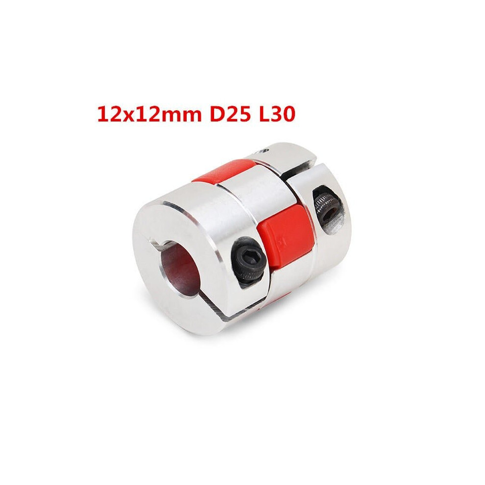 12mmx12mm Aluminum Flexible Spider Shaft Coupling OD25mm x L30mm CNC Stepper Motor Coupler Connector