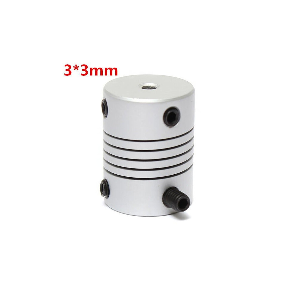 3mm x 3mm Aluminum Flexible Shaft Coupling OD19mm x L25mm CNC Stepper Motor Coupler Connector