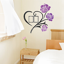 (Purple, S) 3D Flower Wall Sticker Acrylic Decal Mural Home Room Art Decor Self Adhesive