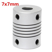 7mm x 7mm Aluminum Flexible Shaft Coupling OD19mm x L25mm CNC Stepper Motor Coupler Connector
