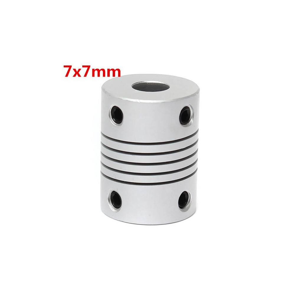 7mm x 7mm Aluminum Flexible Shaft Coupling OD19mm x L25mm CNC Stepper Motor Coupler Connector