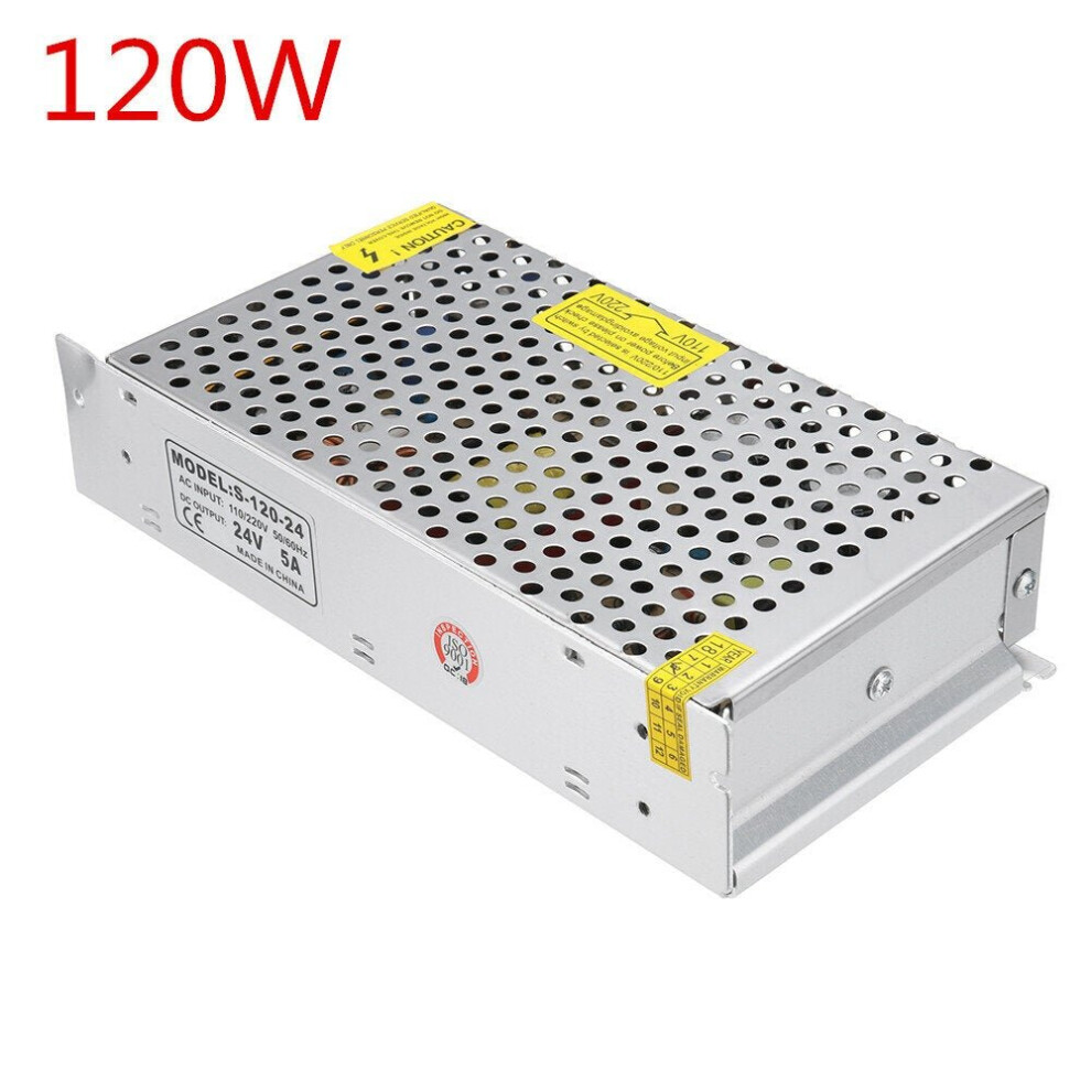 (24V 5A 120W) AC 110/220V to DC 12V 5A 60W/24V 5A 120W Universal Switching Power Supply For Nema 17 23 Stepper Motor 42 57 Motor CNC/LED/Monitoring/3D