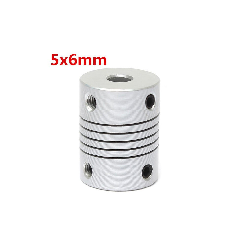 5mm x 6mm Aluminum Flexible Shaft Coupling OD19mm x L25mm CNC Stepper Motor Coupler Connector