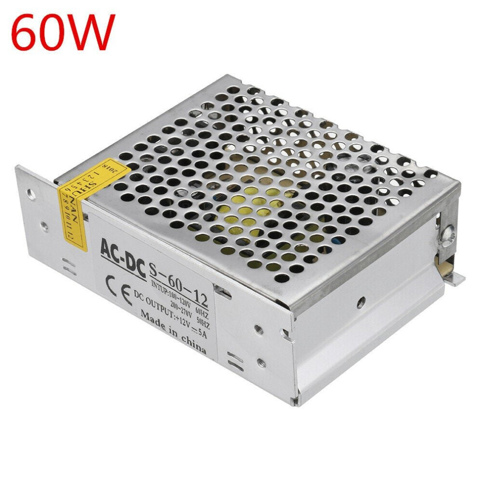 (12V 5A 60W) AC 110/220V to DC 12V 5A 60W/24V 5A 120W Universal Switching Power Supply For Nema 17 23 Stepper Motor 42 57 Motor CNC/LED/Monitoring/3D