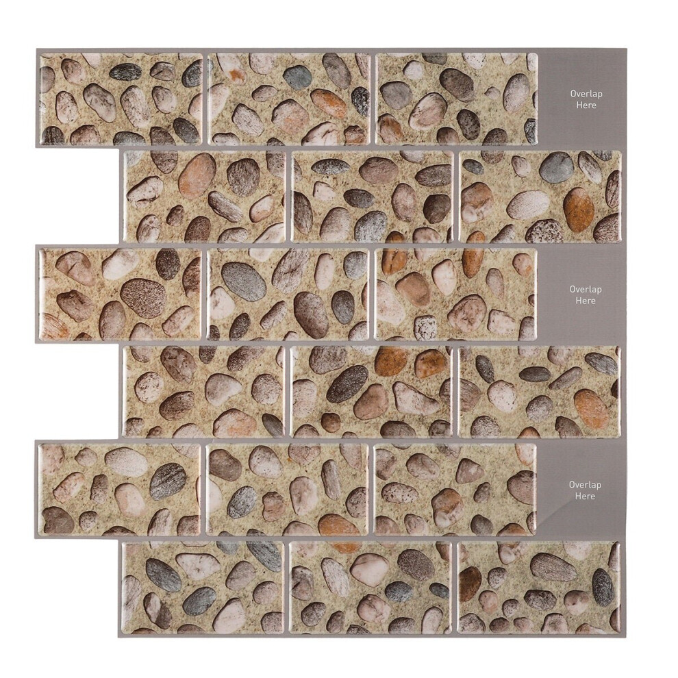 (Brown 2) 3D Epoxy Vinyl Wall Sticker Waterproof Removable Decal Backsplash Home Decoration