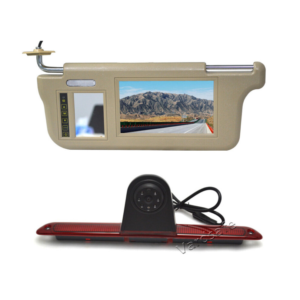 Driver Side Sun Visor Rear View Mirror Monitor & Reversing Camera For Mb Sprinter Van (Can See Rear Bumper) 768477219348