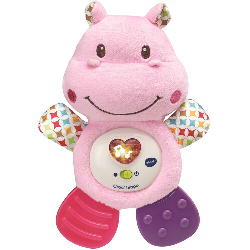 VTech VTECH BABY - Rassel Croc'Hippo - Texturiertes Plüsch Rosa