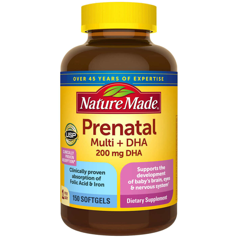 Nature Made Prenatal Multi + DHA, 200 mg DHA, 150 Softgels