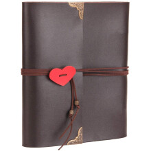 Photo Album Scrapbook Leather Wedding Guest Book DIY Retro Memory Book Scrap Book with 60 Black Papers Gift for Valentines Anniversary Christmas Day