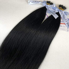GOOFIT Nano Tip Hair Extensions Nano Beads Human Hair Remy Hair Nano Ring - 1g/s, 50s/pack - (22" #01 Jet Black)