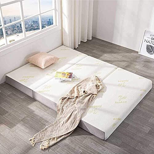 Inofia 10cm Folding Mattress, Tri-fold Mattress with Memory Foam and Ultra  Soft Removable Cover, Pressure Relief & Supportive, 100-Night Free Trial -  on OnBuy