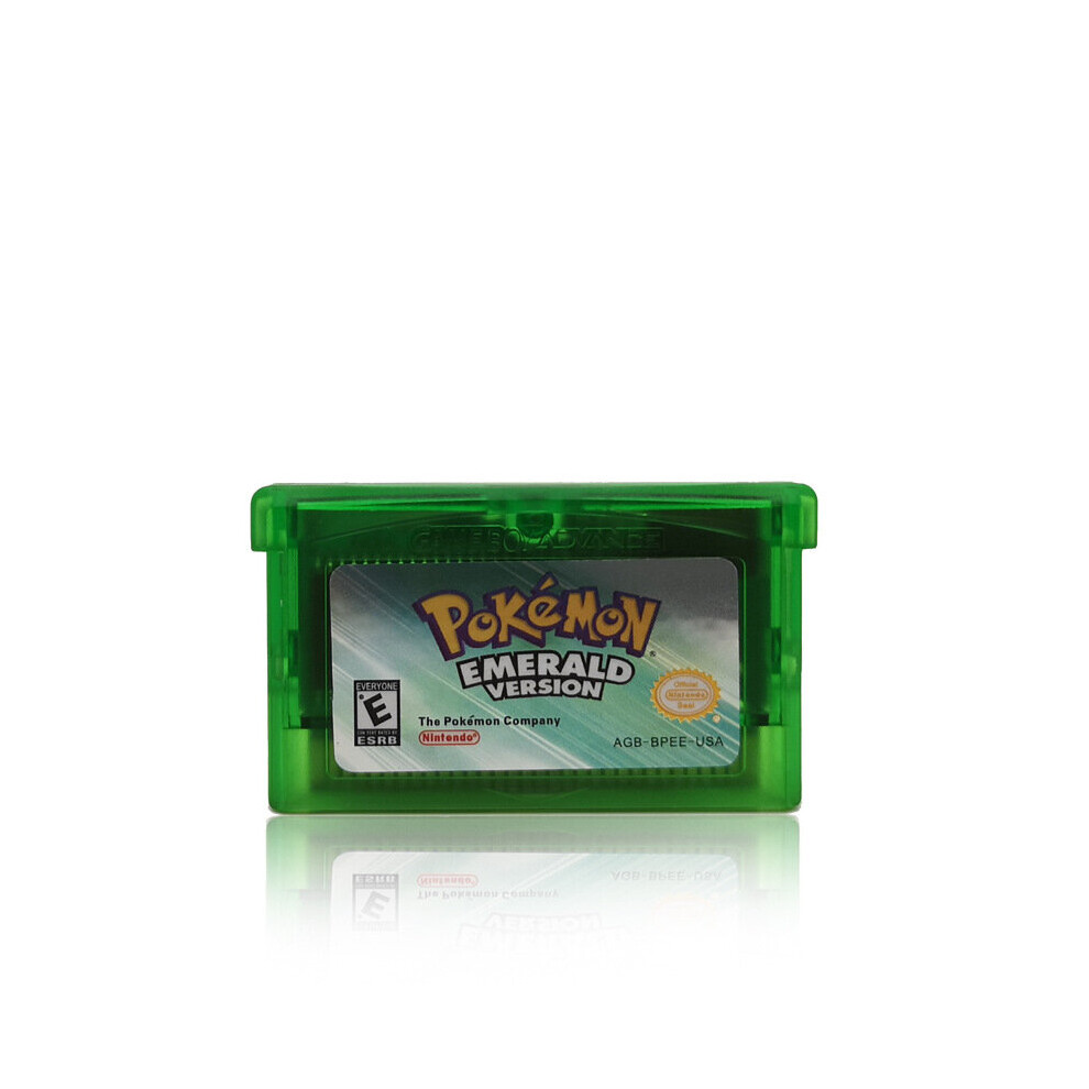 (EMERALD VERSION Green) Pokemon Series Video Game Classic Console Card For Nintendo NDSL GB GBC GBM GBA