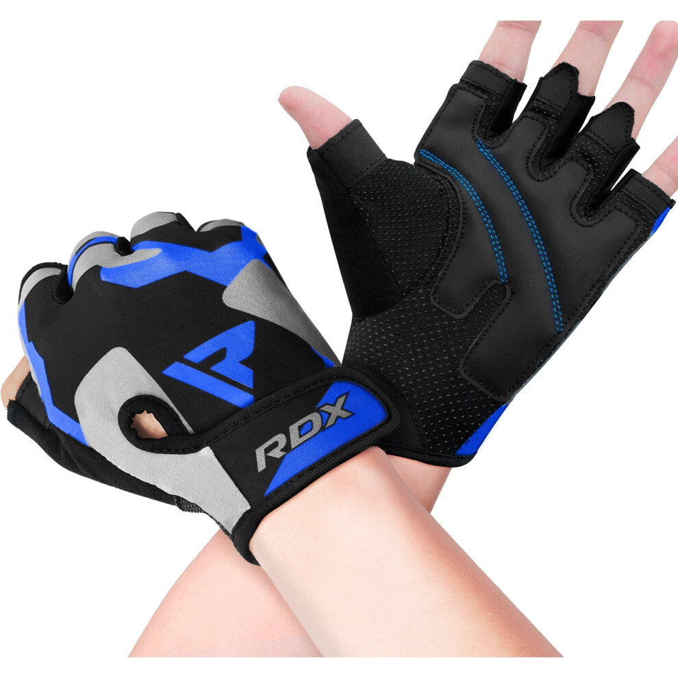 (Blue, X-Large) RDX Weight Lifting Gloves Gym Fitness Bodybuilding