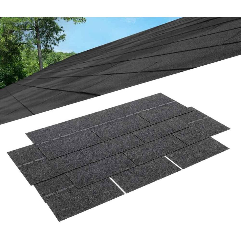 (Slate Grey) Pack of 18 Tiles Roofing Felt Shingles Shed Roof Panel Sheet Asphalt House 2.61㎡