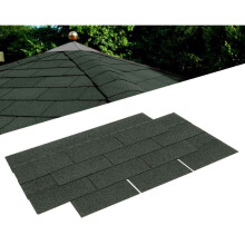 (Dark Green) Pack of 18 Tiles Roofing Felt Shingles Shed Roof Panel Sheet Asphalt House 2.61㎡
