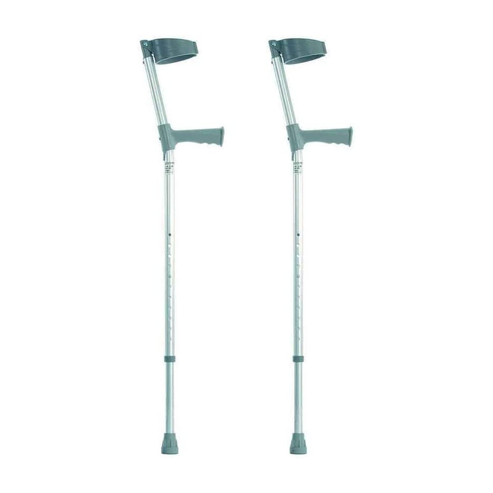 Nrs Healthcare Height Adjustable Crutches With Plastic Handle - Pair