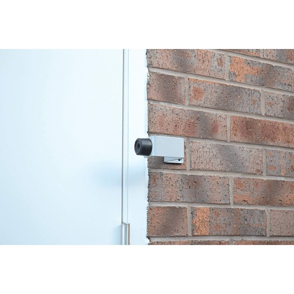 Medium Duty Leicester Pattern External Wall Mounted Door Buffer, ZLP-SIL (Powder Coated Silver Grey)
