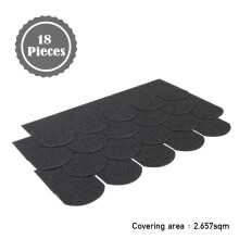 (Dark Black) Fishscale-5 Tab Roofing Felt Shingles Roof Tiles Lightweight Shingles 18pcs/Pack