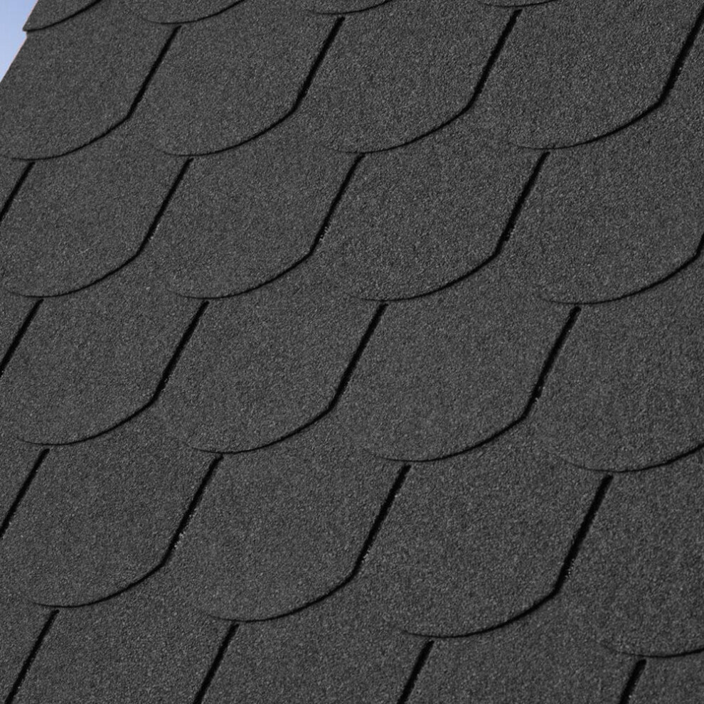 (Grey) Fishscale-5 Tab Roofing Felt Shingles Roof Tiles Lightweight Shingles 18pcs/Pack