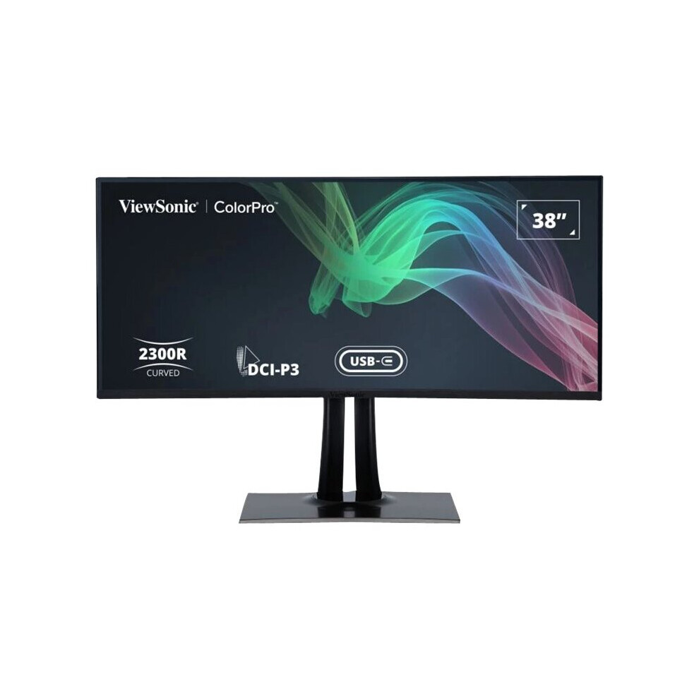 ViewSonic ColorPro VP3881a - LED monitor with KVM switch - curved - 1 ports - 38" (37.5" viewable) - 3840 x 1600 WQHD+ @