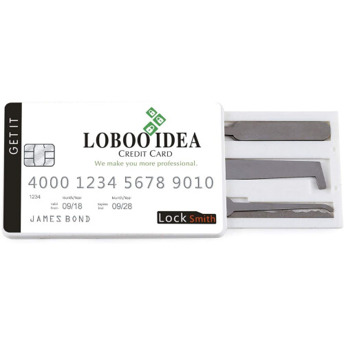 Loboo Idea Credit Card Style Lockpicking Set, Pocket Locksmith Credit ...