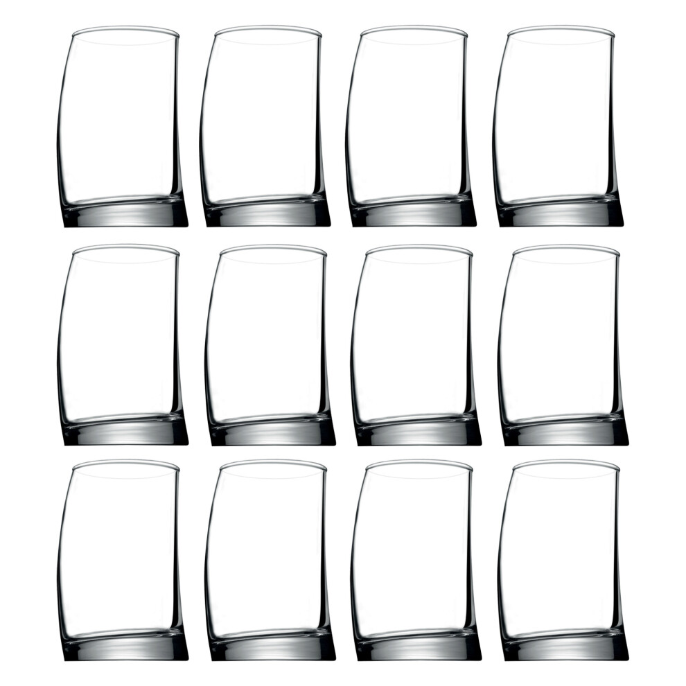 (370ml, 12 Glasses) Pasabahce Curved Glasses Whisky Dining Tumbler