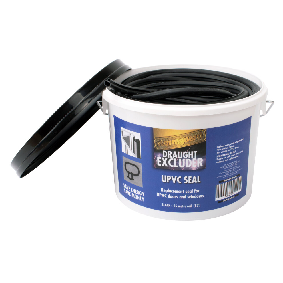 Stormguard UPVC Replacement Door and Window Gasket Rubber Seal Black 25 Metres