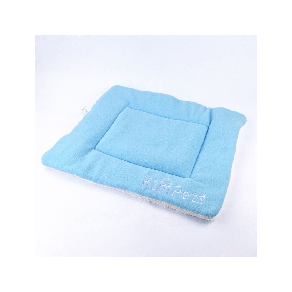 (Blue, M) Comfortable Washable Pet Cushion Dog Cushion Cover Dog Kennel Cushion