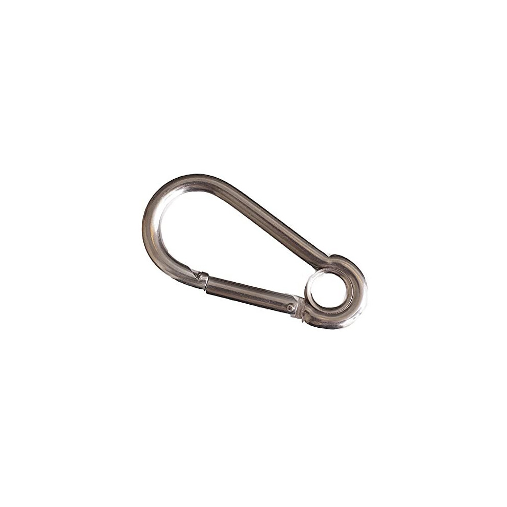 Merriway Bh05009 Spring Snap Carabiner Hook With Eye, A2 316 Marine Grade Stainless Steel M4 (5/32 Inch) 5013249400604