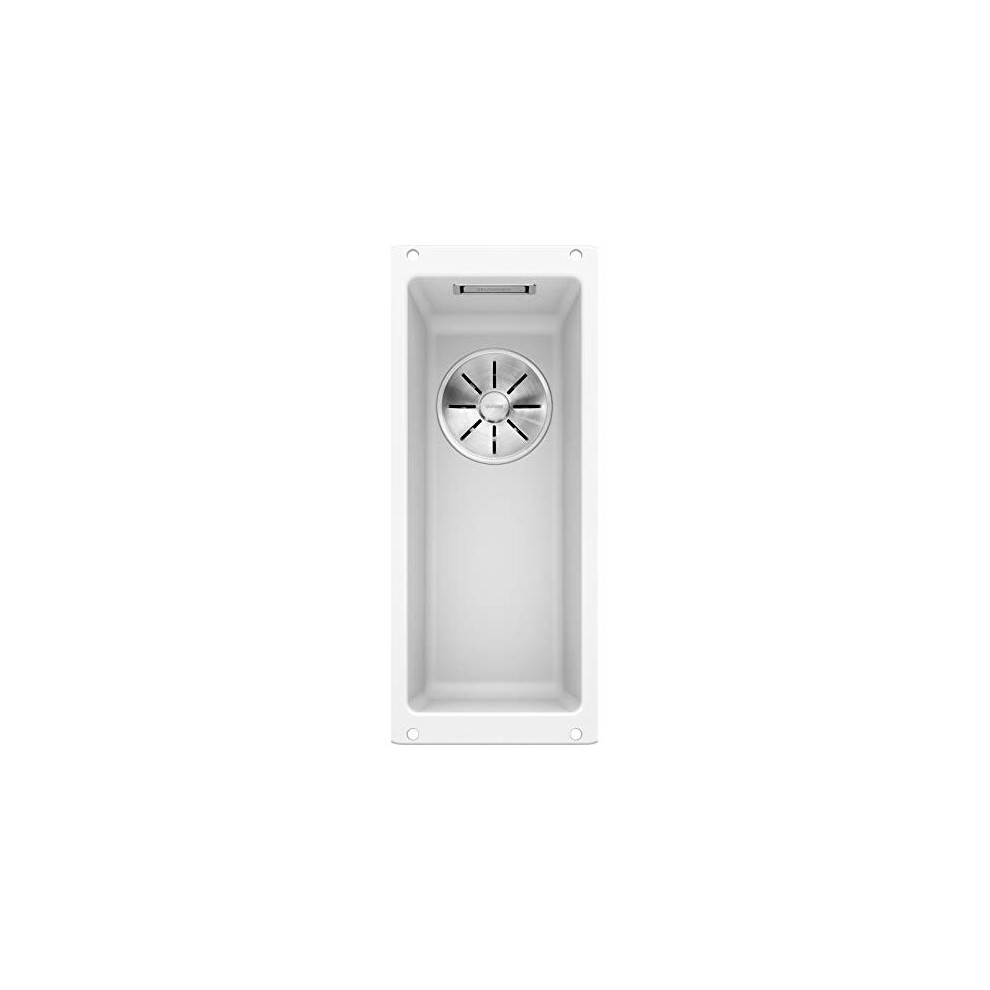 BLANCO SUBLINE 160-U – Slim Granite Kitchen Sink for 30 cm Wide Base Units – Undermount – Made of SILGRANIT – White – 523400