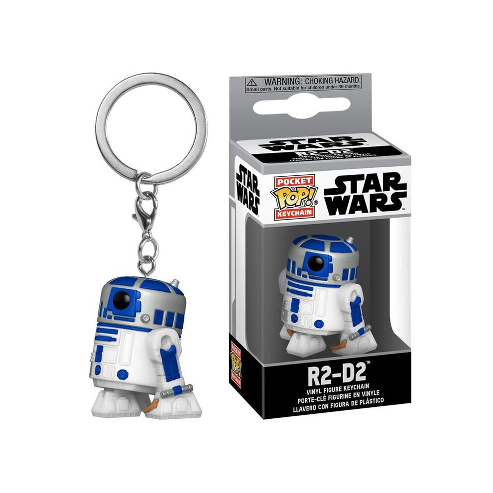 (R2-D2) Funko Pop Star Wars Keychain Darth Vader Yoda R2-D2 Figure Keyring