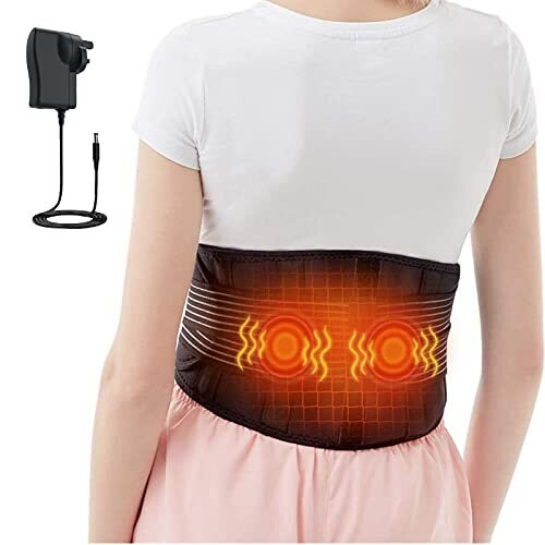 Rishaw Heated Back Brace with Vibration Massage, Electric Lower Back ...