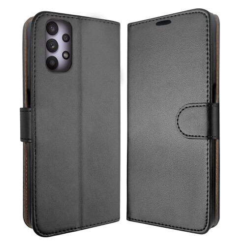(Black) For Samsung A20e Wallet Case PU Leather Wallet Flip Phone Case
