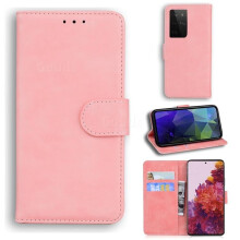 (Pink) For Samsung S21 5G Wallet Case PU Leather Wallet Flip Phone Case
