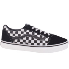 (13K UK, Black/White) Vans Kids Juniors Ward Checkered Low Top Casual Trainers Shoes - Black/White
