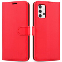(Red) For Samsung A20e Wallet Case PU Leather Wallet Flip Phone Case