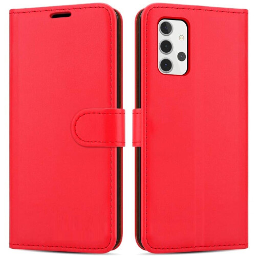 (Red) For Samsung A20e Wallet Case PU Leather Wallet Flip Phone Case
