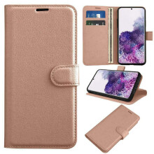 (Rose Gold) For Samsung S21 5G Wallet Case PU Leather Wallet Flip Phone Case