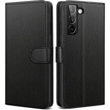 (Black) For Samsung S21 5G Wallet Case PU Leather Wallet Flip Phone Case