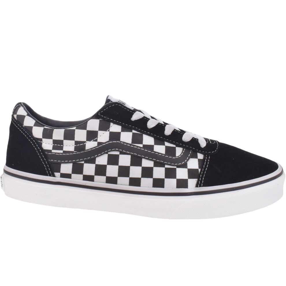 (11K UK, Black/White) Vans Kids Juniors Ward Checkered Low Top Casual Trainers Shoes - Black/White
