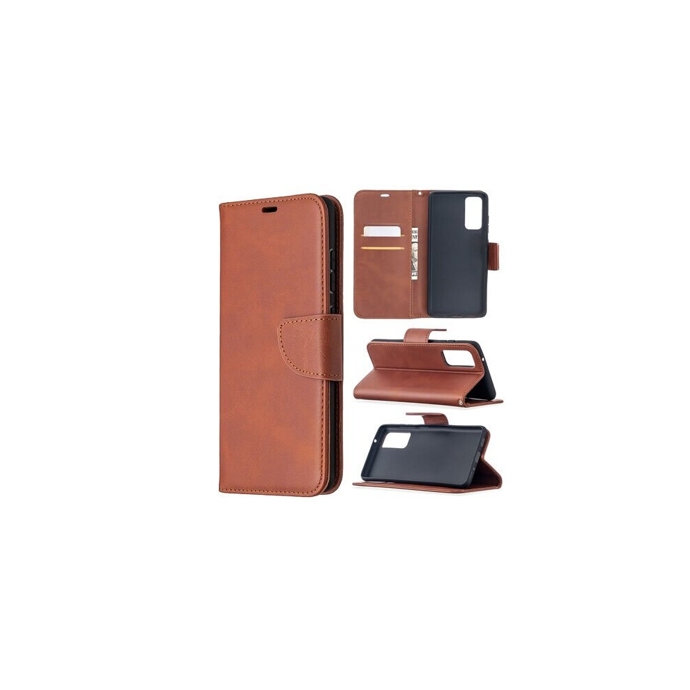(Brown) For Samsung S20 5G Wallet Case PU Leather Wallet Flip Phone Case