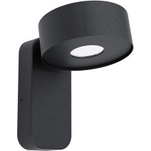 EGLO Palosco LED Outdoor Wall Light - Modern Black Galvanised Steel, Clear Plastic, 1-Bulb, IP44, Warm White 3000K