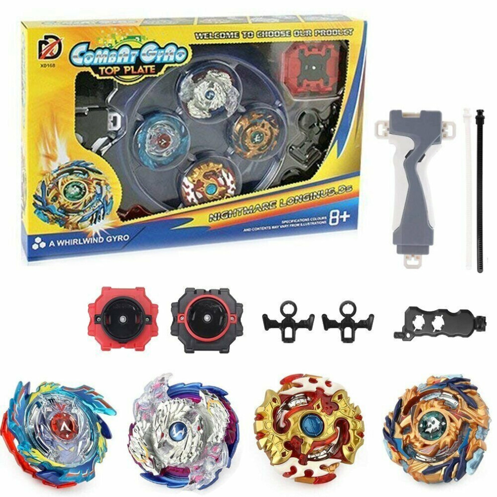 4Pcs Bayblade Beyblade Burst Set 168-6 With Launcher and Storage Box