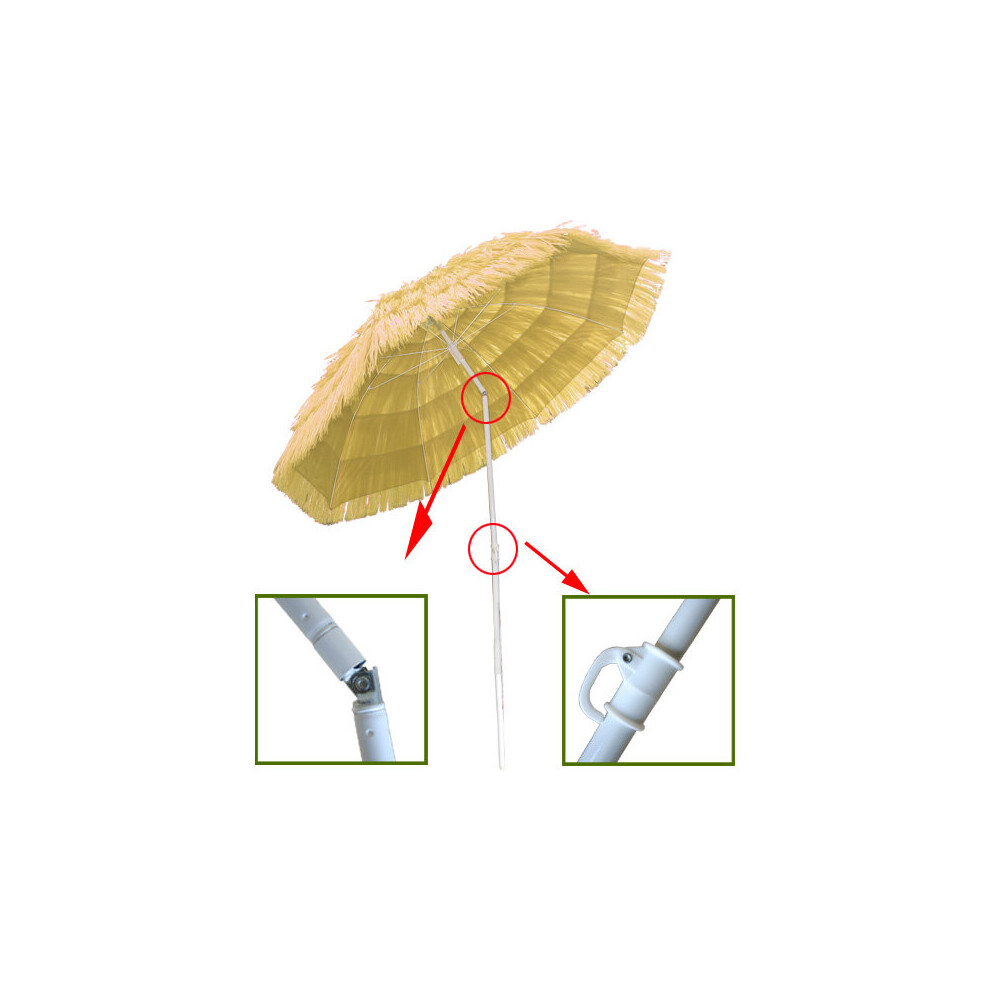 Green Bay (Beige) Greenbay Hawaiian Parasol Beach Parasol Patio Garden Umbrella Sun Shade Tilting Beige