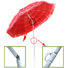 (Red) Greenbay Hawaiian Parasol Beach Parasol Patio Garden Umbrella Sun Shade Tilting