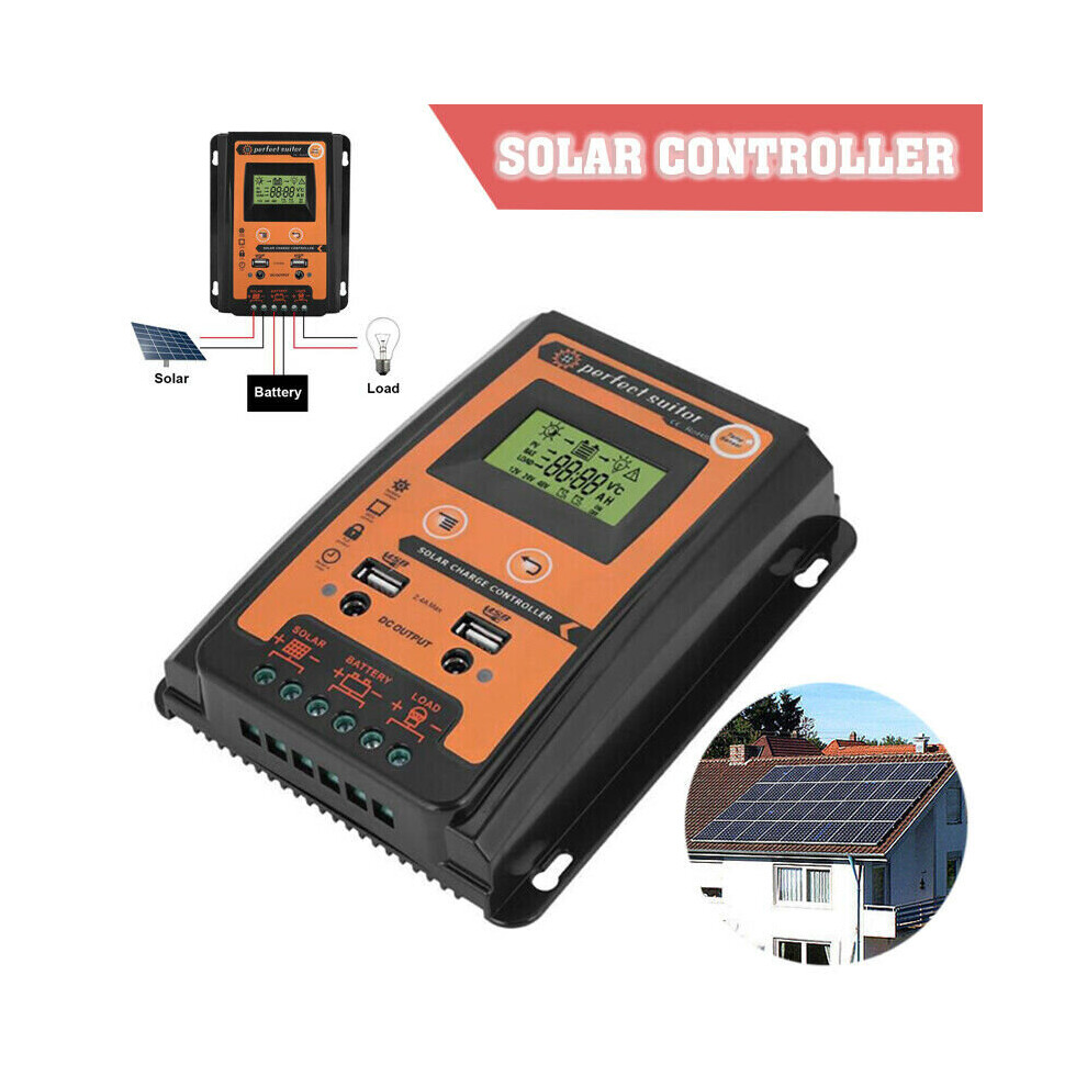 Solar Charge Controller Panel Battery Regulator Lcd Display 12V/24V 30A/70A 771700650085