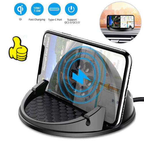 Wireless Car Charger, 15W Fast Charging Phone Holder Mount Dashboard