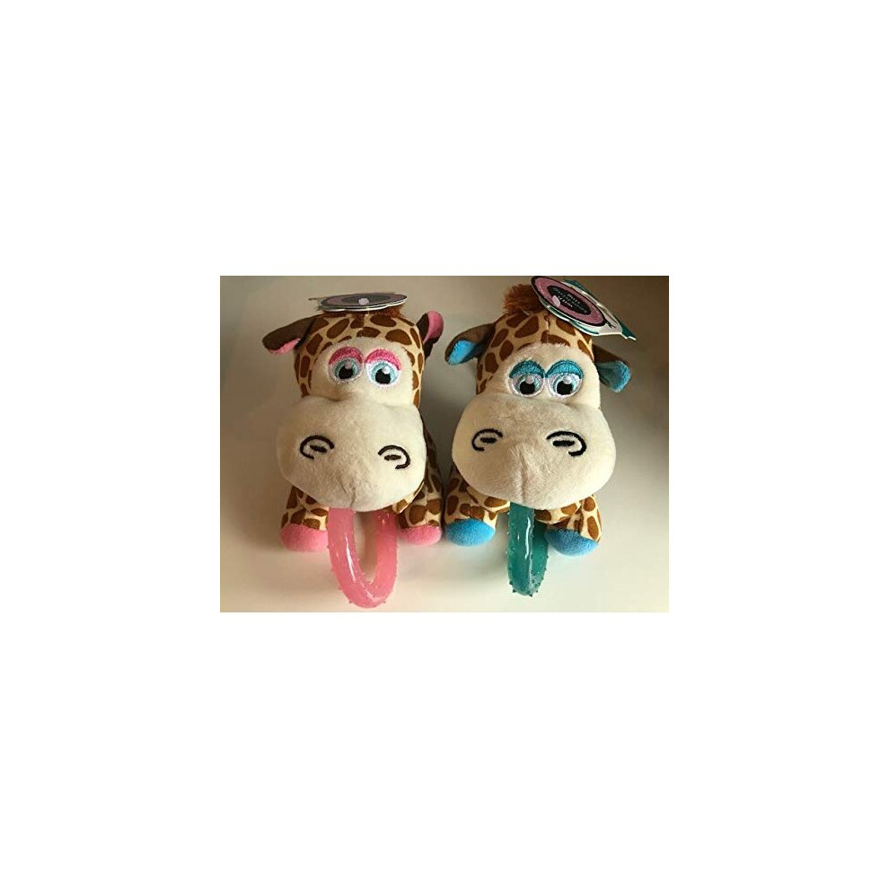 Webbox Puppy Toy - Giraffe with Teething Ring PINK