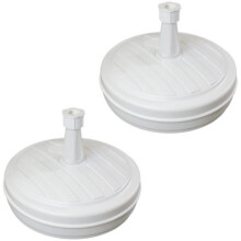(White, 2) Parasol Umbrella Base Stand Sand Water Plastic Pole Garden Beach Patio Sun Shade