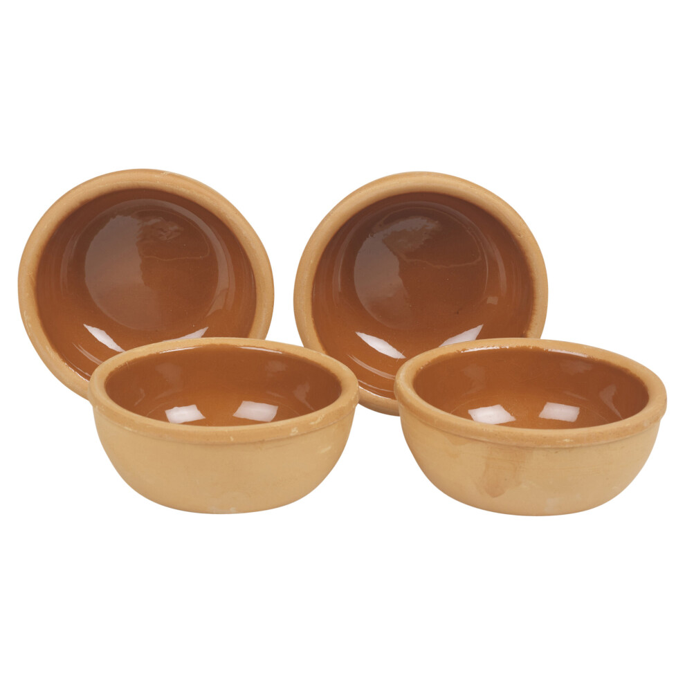 (Natural ) 4 Pc Authentic Spanish Tapas Serving Bowl Pots Set